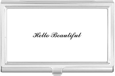 Hello Beautiful Quote Business Card Holder Case Pocket Box Wallet