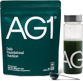 Athletic Greens Ultimate Daily - Suplemento en polvo todo en uno de origen alimentario, certificado NSF, sin gluten, vegano y apto para keto, suministro de 30 días, 12.70 oz (verde atlético último diario)