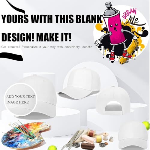 Image of Wholesale 20-Pack Solid Baseball Caps - DIY, Breathable, Adjustable Fit