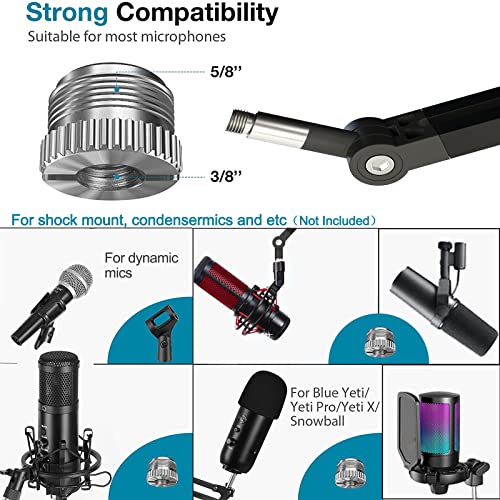 Boom Arm Mic Stand, Aveek Adjustable Desktop Metal Microphone Arm For Hyperx Quadcast/Blue Yeti/Shure Sm7B/Rode Nt1, Rotatable Scissor Microphone Arm Stand For Gaming Streaming Podcasting Youtube #TOP4