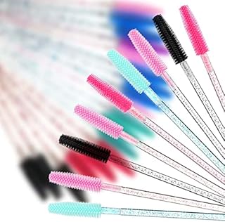 Silicone Disposable Eyelash Brushes50 PCS Multicolor Mascara Wands Reusable Spoolies Eyebrow Comb Lash Brush Disposable Makeup Brushes Silicone Eyelash Stick for Eyelash Extensions