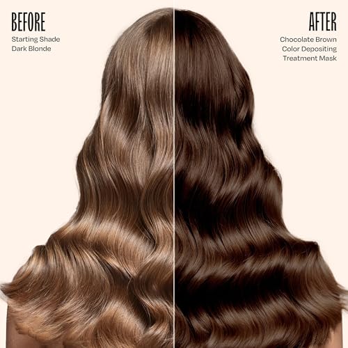 Image of Overtone Semi Permanent Hair Color Conditioner, Chocolate Brown, 8 oz, Nourishing, Damage-Free, Color Depositing Mask for All Hair Types with Shea Butter & Coconut Oil, Vegan & Cruelty-Free
