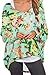 Uget Women's Casual Oversized Baggy Off-Shoulder Shirts Pullover Tops Asia L Blue