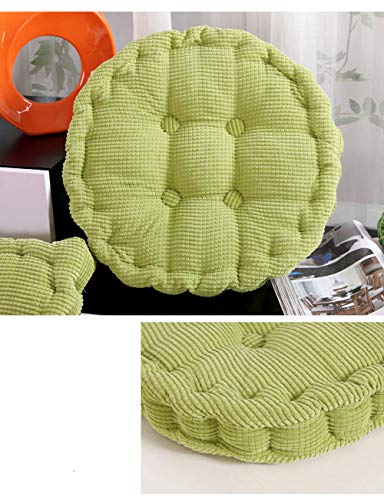 Uministyle 1 coussin de chaise rembourré pour intérieur, jardin, salle à manger, fauteuil (vert, rond, 40 x 40cm)