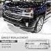 Front Bumper Upper Grille Chrome Grill Fit For 2016 2017 2018 Chevrolet Silverado 1500 Replacement for 84134045,84602489 (Chrome)