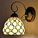 Produktbild Wandleuchte, Einfache Barock Wandlampe, Tiffany-Art-Außenlampe, Jahrgang Willow Farbe Glasspiegel-Scheinwerfer Kerzen-Wandleuchten,E