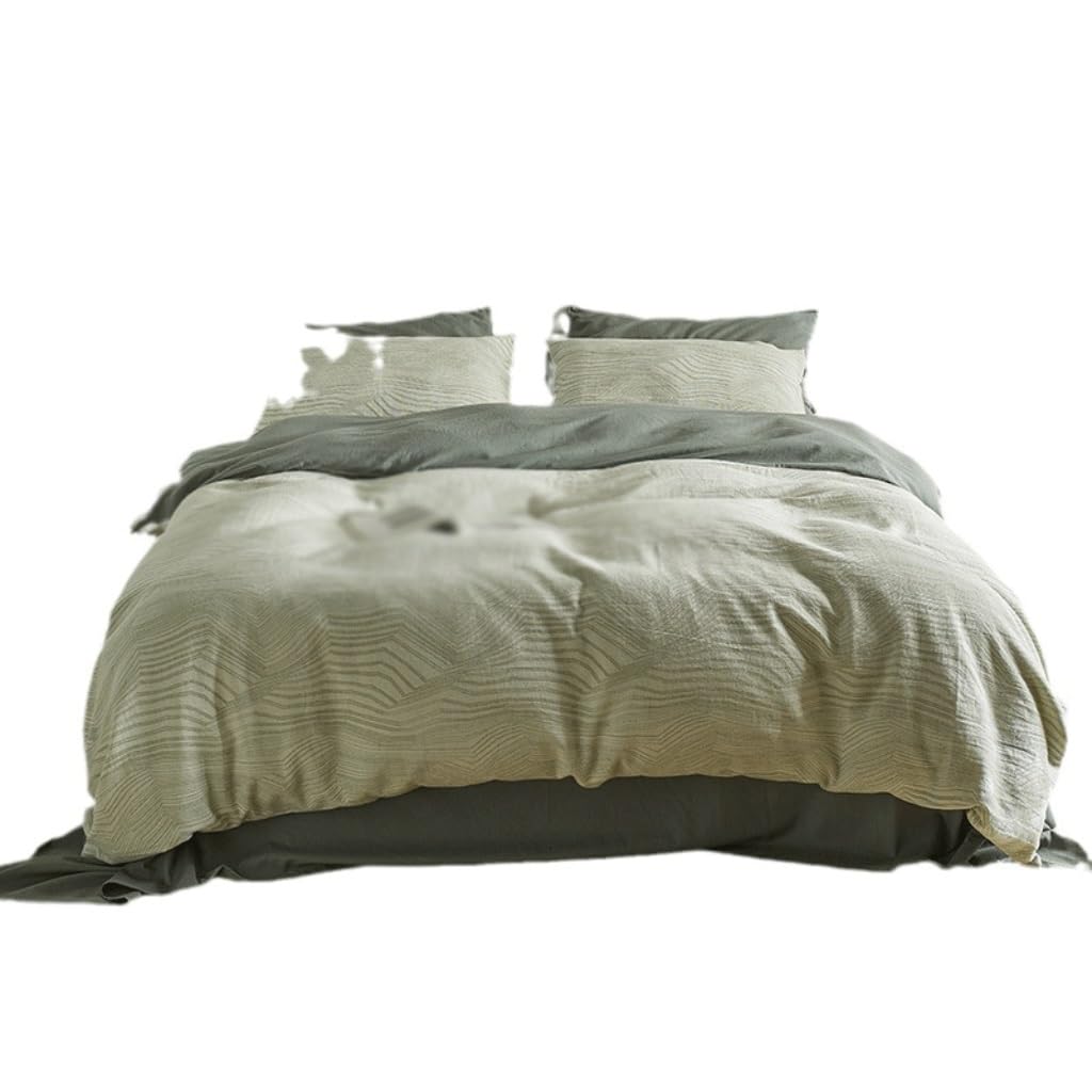 Linge de lit en coton lavé respirant 220x240 contre la transpiration nocturne