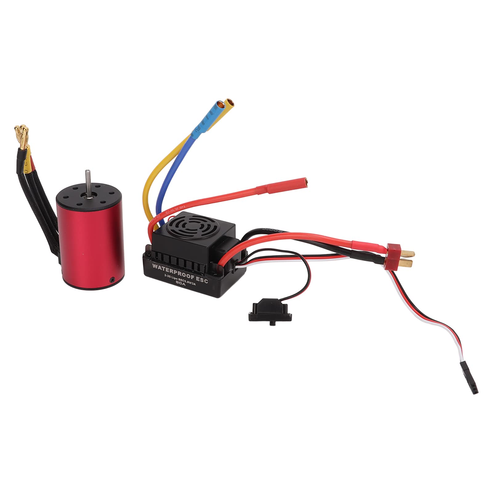 Changor S3650 4300KV Bezszczotkowy Silnik Wydajna Praca Wodoodporny + 60A Aktualizacja ESC dla Samochodów RC 1/10 Czerwony Stop Aluminium