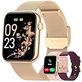 Smartwatch Feminino com Bluetooth 5.3 Chamada,Smart Watch com 3 Pulseiras,120 + Exercício Freqüência Cardíaca de 24 Horas,Pedal de Calorias de Rastreamento de Regras de Sono,Adequado para Android IOS