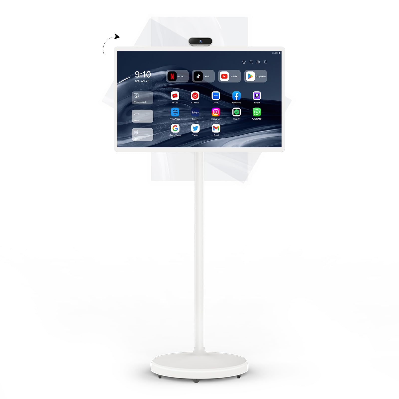 ApoloSign da 24 Pollici Schermo Intelligente, Monitor Portatile 1080p con Schermo Touch Incell, Sistema Operativo Android (Supporto Google Store), Batteria Integrata, Rotazione Completa, Telecomando