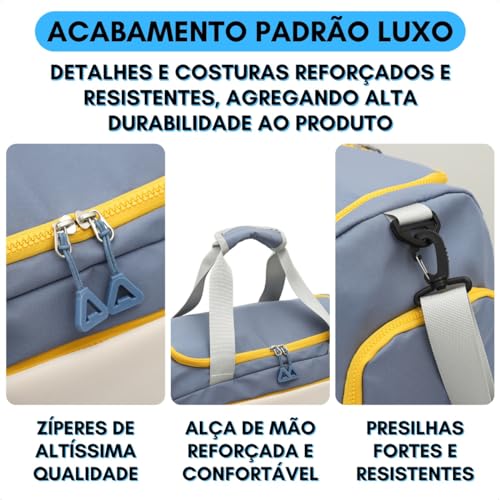 Bolsa Academia Impermeável Mala Viagem Bagagem De Mão Com Alça Transversal De Ombro Fitness Treino E