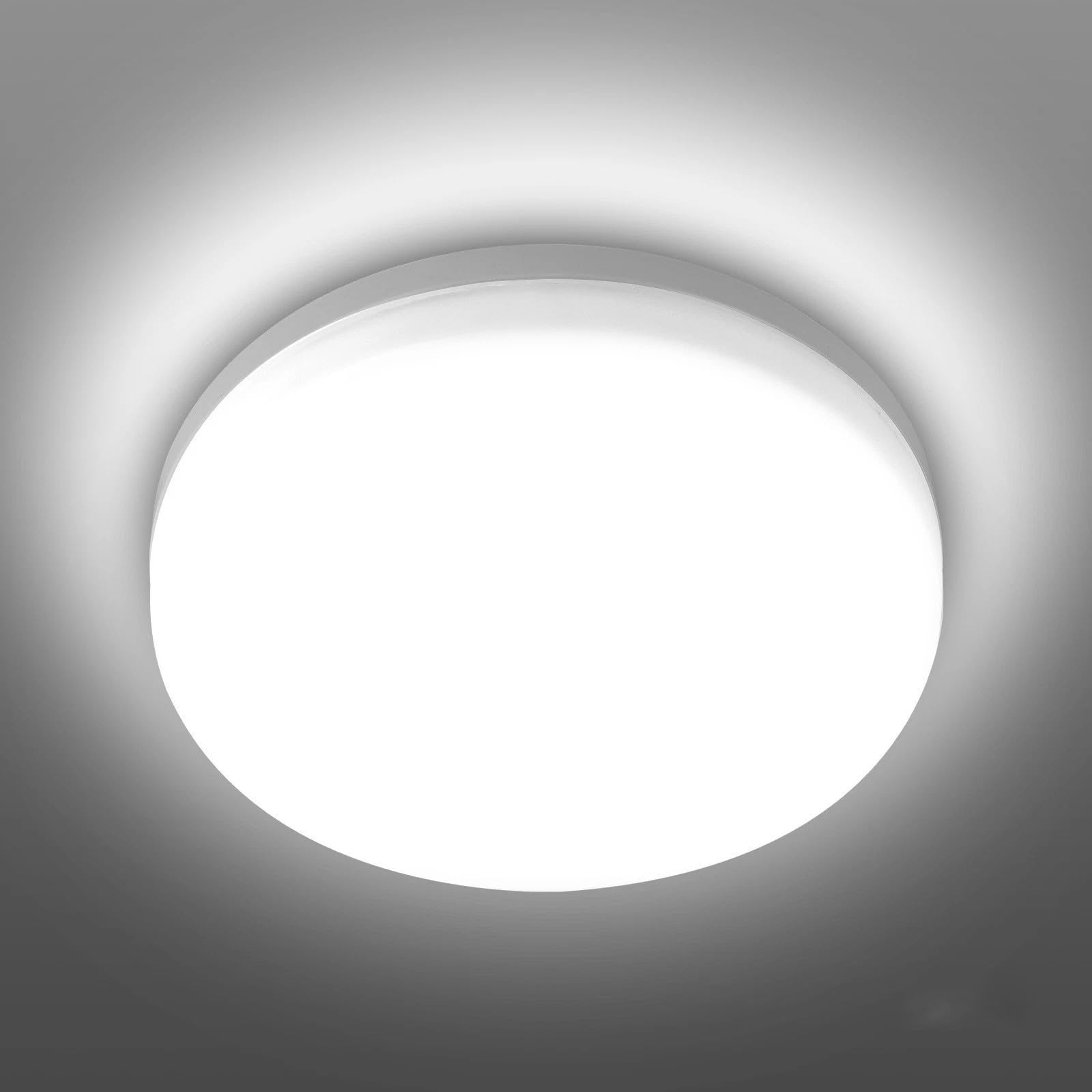 IBEX Ultra Slim LED Recessed Ceiling Lights, 700LM Downlights 6000K Cool White, IP44 Waterproof, Round Aluminum Alloy Spotlights for Living Room, Bedroom, Kitchen - 24W (Open Panel) - Pack of 10