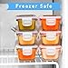 Elacra [4oz, 6-Pack] Glass Baby Food Storage Containers Small Glass Containers with BPA-Free & Locking Lids - Freezer, Oven and Microwave Safe, Pink and Purple Lids