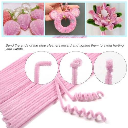 TOAOB Fil Chenille 100pcs Tiges de Fils Chenille Pâle Cure Pipes Cleaner Couleurs Assorties Cleaners Crafts Set 6mm x 300mm pour DIY Artisanat Décoration Fournitures Loisirs Creatifs - vue 3