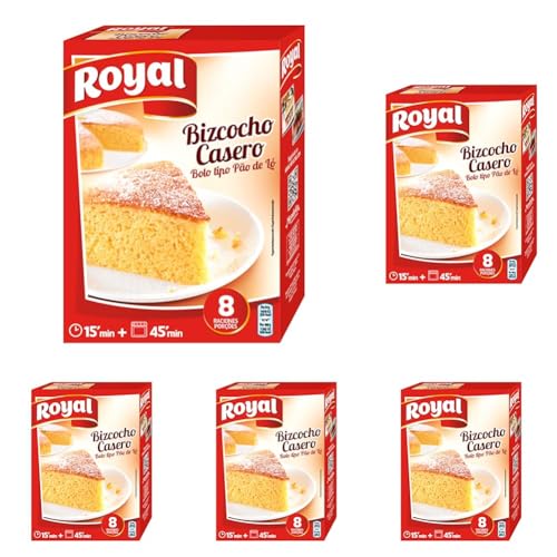 Royal Bizcocho Casero, Preparado en Polvo 8 Raciones, Pack 375 g (Paquete de 5)