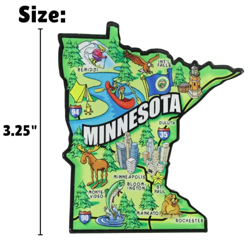 Imán Decorativo de Acrílico Estado de Minnesota 3.25 x 3 in miniatura 5