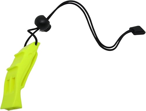 Scuba Choice Buceo de buceo naranja seguridad delfín silbato más fuerte con cordón y clip, amarillo