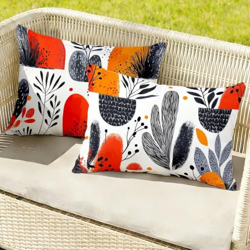 Housse coussin 40x70 extérieur imperméable lot de 2 en lin