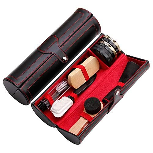 Sponsored Ad – 11 Piece Shoe Polish Kit, Shoe Polish & Care Kit, Leather Shoe Shine Kit for Men & Women, Travel Shoe Shine Brush kit, Luxury Premium Soft Horsehair Brush Dauber, Wooden Applicator, Shoehorn