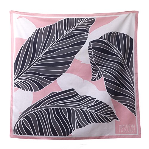 Musubism Furoshiki Wrapping Cloth - Large Eco Bag Reusable Gift Wrap, 100% Japanese Cotton, 100x100 cm, Versatile Fabric for Bento Box Wrapping, Gifts, and Travel, Pink Botanical Pattern