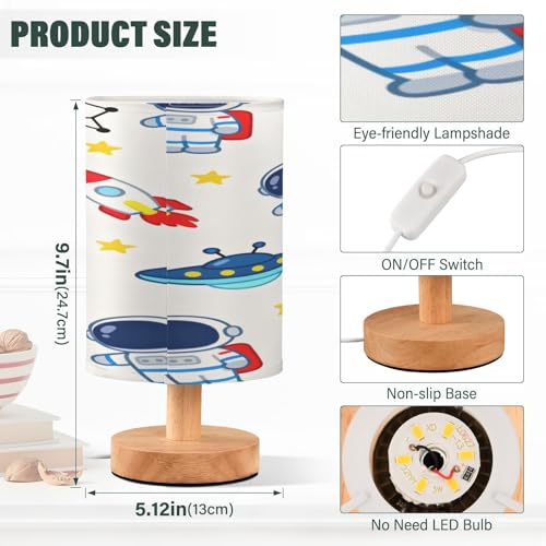 Lámpara de mesa noche astronauta dibujo animado cute miniatura 3