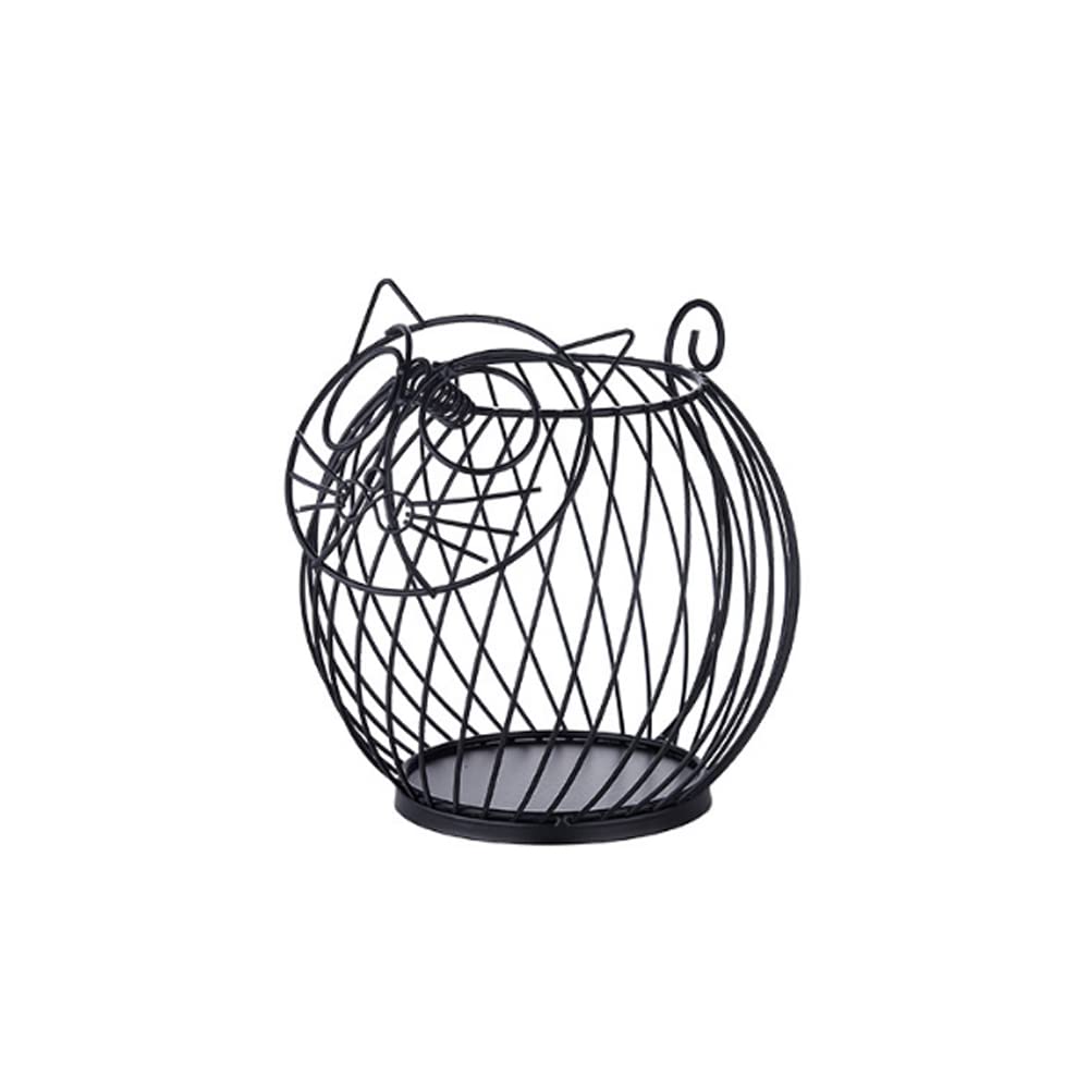Coffee Pod Holder for K Cups Nespresso Capsules Large Capacity Unique Cute Cat Coffee Pod Storage Bowl Organizer Rack Basket Mesh for Counter Decorative
