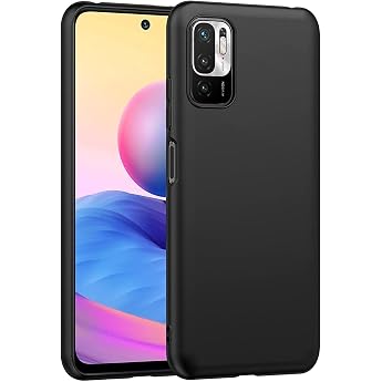 Verco Compatible with Xiaomi Redmi Note 10 5G Case Matte Back Cover Protective Case for Redmi Note 10 5G Case Silicone Mobile Phone Case - Black