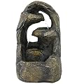 Sunnydaze Cavernous Rock Tiers Indoor Tabletop Fountain - Mini Water Feature - Interior Decor for Desk, Bedroom, Office, Den, Home and Living Room - 12-Inch