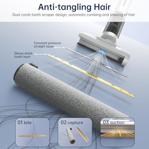 Image of JONR ED12 Lite Wet Dry Vacuum Cleaner, Cordless Vacuum Mop with Self-Cleaning, 0.1 inch Edge Cleaning, Lightweight (7.7lbs), for Hard Floors & Pet Hair, Anti-Tangle Design