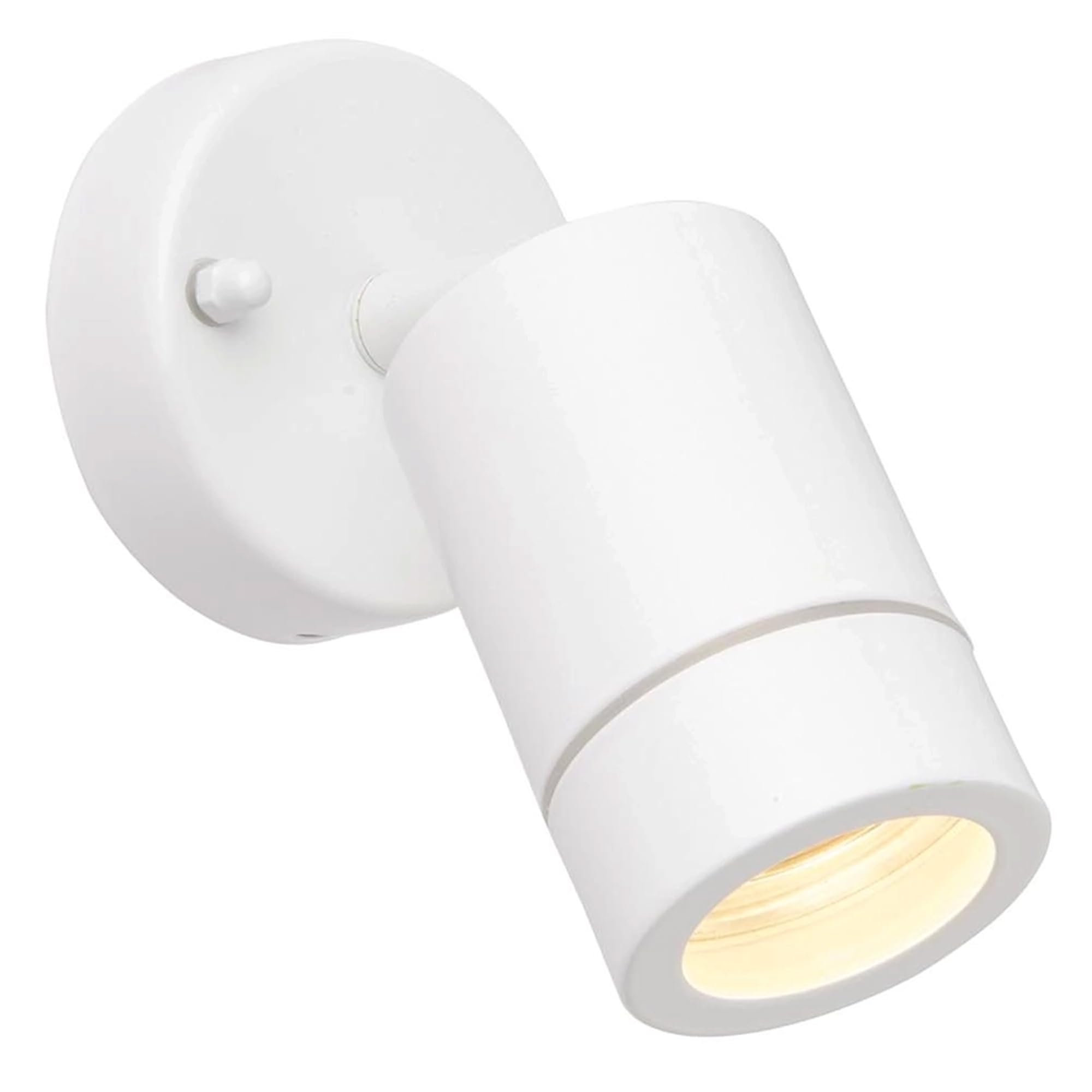 PALIN Gloss White Steel External Outdoor Security GU10 Adjustable Tilt Wall Spot Light IP44 Rated