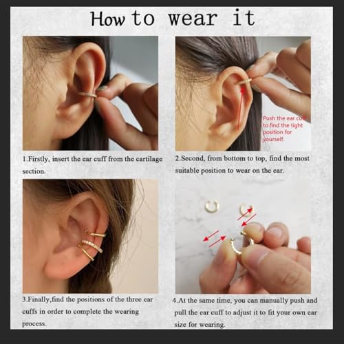 Image of Ear Cuff Set Non Piercing Stackable Clip On Earrings