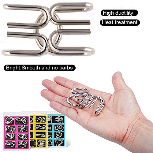 AiYoYo 24 Stück Knobelspiel für Erwachsene und Kinder Geduldspiele IQ Spiele Puzzle 3D Brainteaser Metall Puzzle mitgebsel Jungen Mädchen Spielzeug Geschenk für Weihnachten Ostern Geburtstag