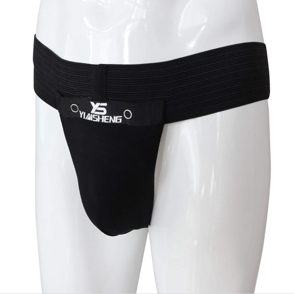 Liesbeschermer, PU-leer Ademende Jockstrap Liesbeschermer met verstelbare elastische band voor boksen Muay Thai voor kickboksen en MMA-vechten(Blauw