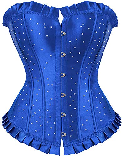 Corsets for Women Black Lace Up Boned Sexy Plus Size Overbust Corset Bustier Top