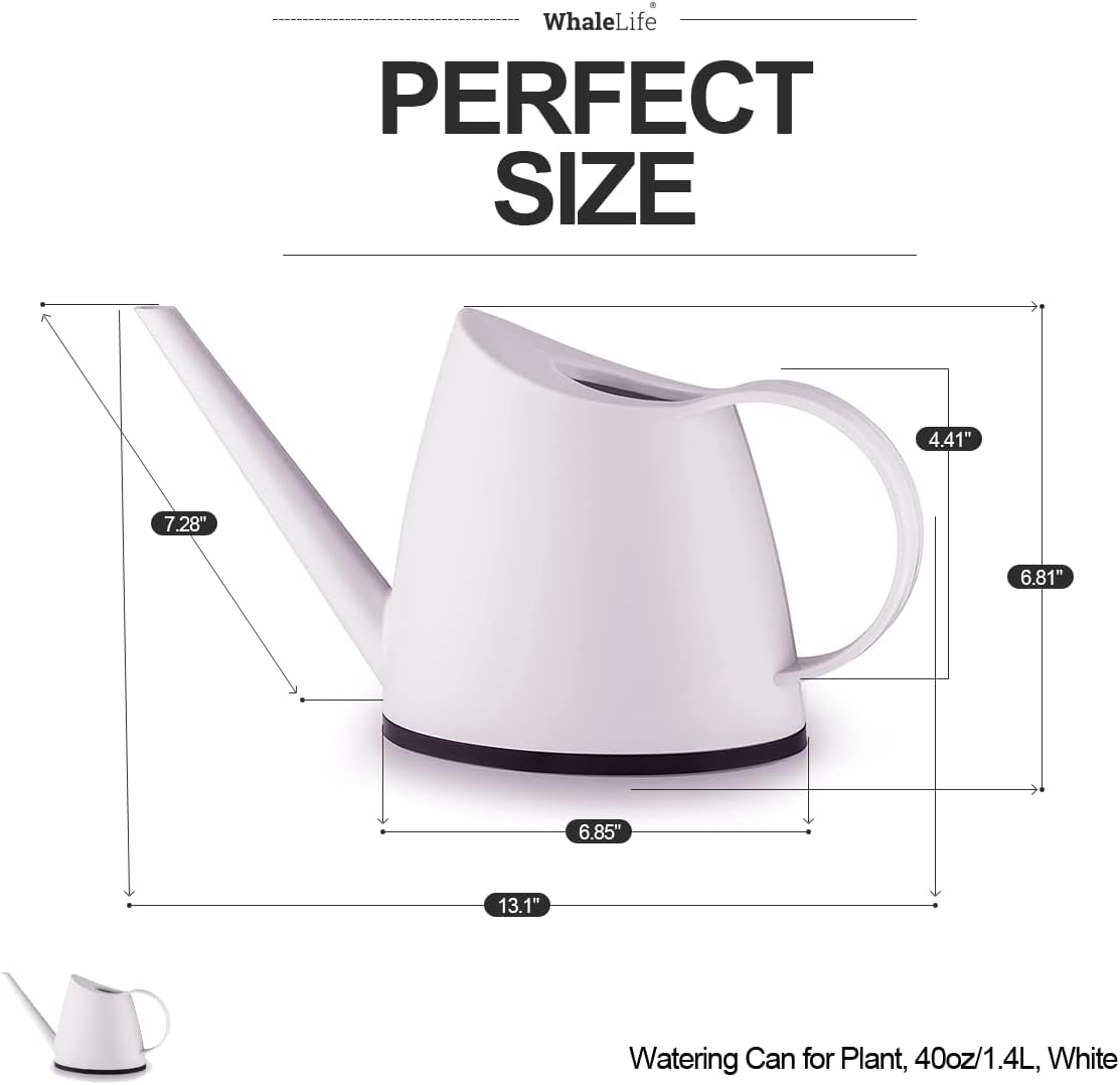 WhaleLife Indoor Watering Can for House Bonsai Plants (1.4L, White) - Image 5