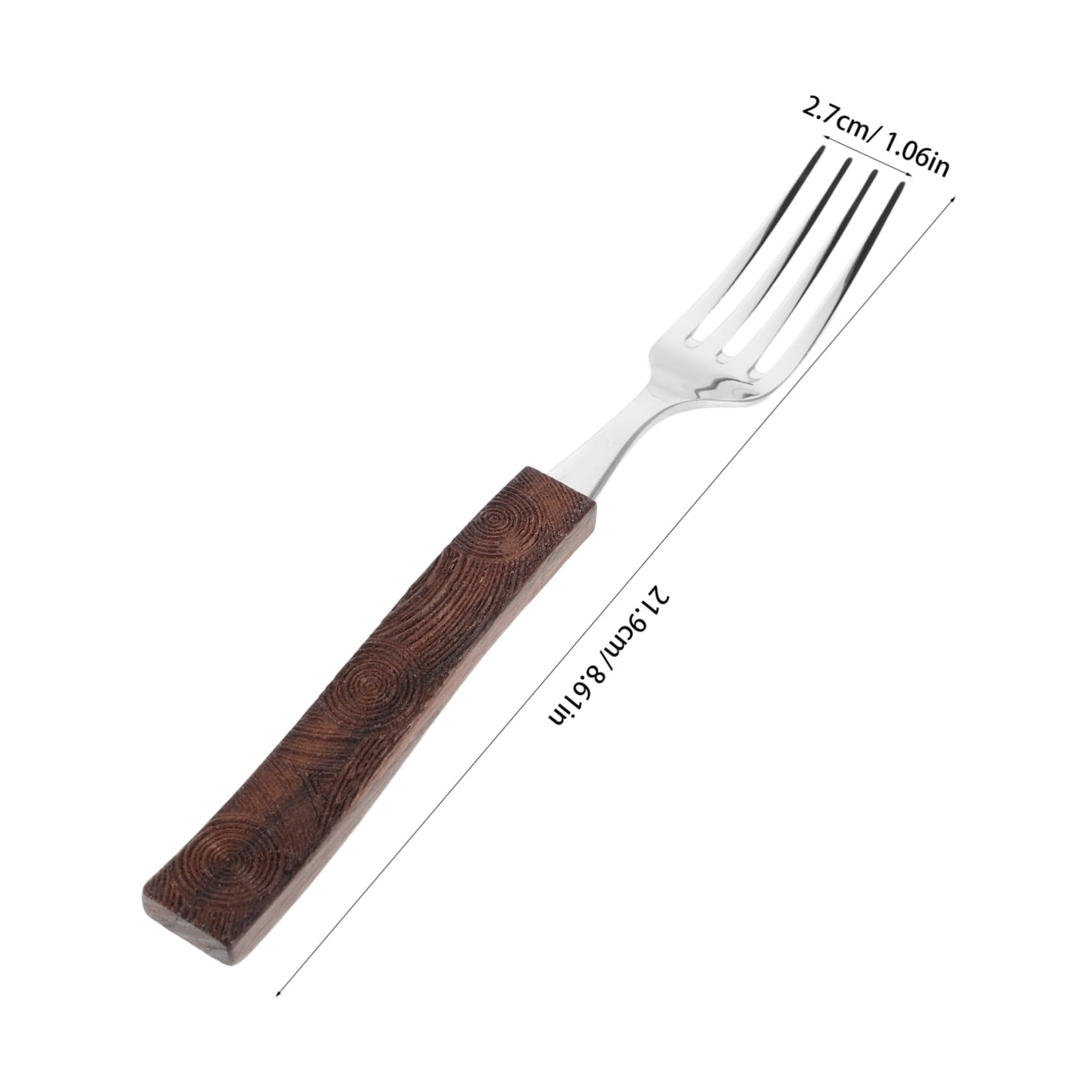 UTHCLO Stainless Steel Dinner Forks Walnut Wood Handle Artistic Carving for Elegant Dining