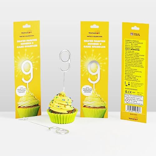 Quitting Hollywood Multicoloured Number 9 Silver Birthday Sparkler