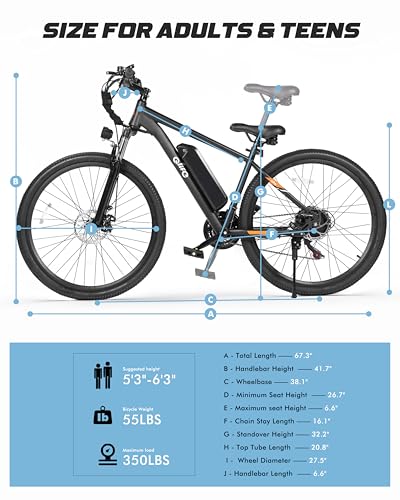 Image of Qlife Racer Electric Bike for Adults - 21-Speed Mountain Ebike with Peak 1200W 28MPH Brushless Motor, 48V10.4Ah Removable Battery, 27.5X2.1 Tire Step Over E-MTB, Up to 50 Miles(PAS1), E Bikes