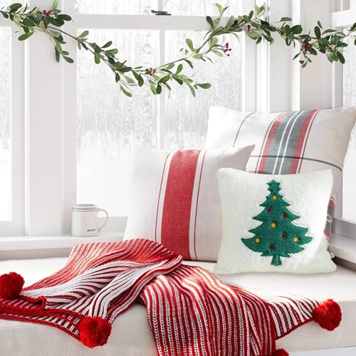 Housses de coussin Noël douces avec broderies raffinées et détachables - 4