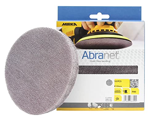 Mirka Schleifscheiben Abranet Netz Ø 150mm Klett Korn P80 10 Stk