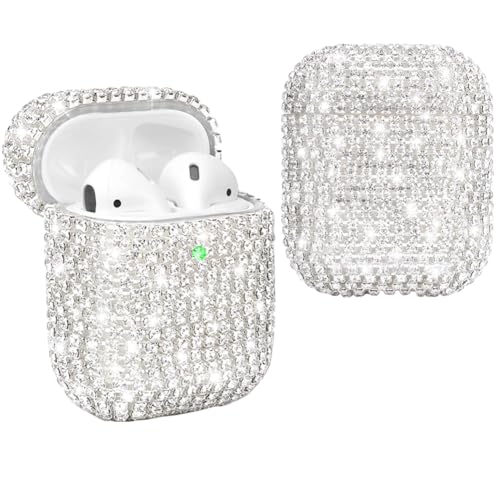 SKINEAT Diamond Airpods Case Cover Protective Airpods Charging Cases Hard Carrying Case Accessories for Apple Airpods 2 & 1,Bling Diamond Airpods Case Cover Glitter Cute Airpod Accessories