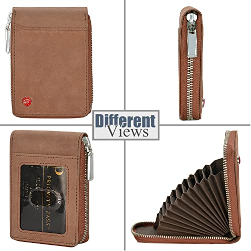 Image of HORNBULL Steve Brown RFID Blocking Leather Wallet for Men | Vertical Credit Debit Card Holder