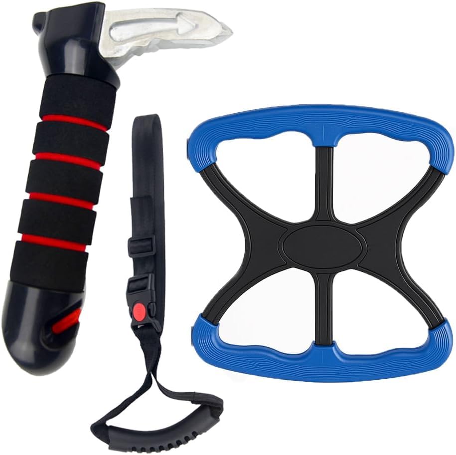 3-in-1 Elderly Assistance Kit: Standing Aid Car Assist Grab Handle Gift for Seniors Handicap Accessories Portable Car Assist for Seniors, Disabled, Pregnant to Convenient Daily Living Travel. (Red)