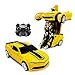 Family Smiles Kids RC Toy Sport Car Transforming Robot Remote Control One Button Transformation Toys for Boys 8-12 Years 1:16 Scale