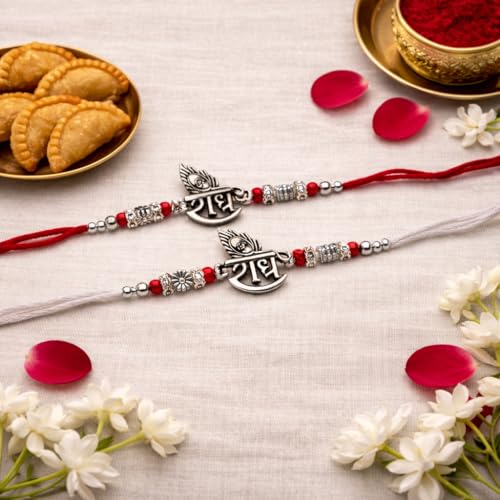Image of I Jewels Mens Design Rakhi With Roli Chawal & Rakshabandhan Card For Bro /Brother /Bhai