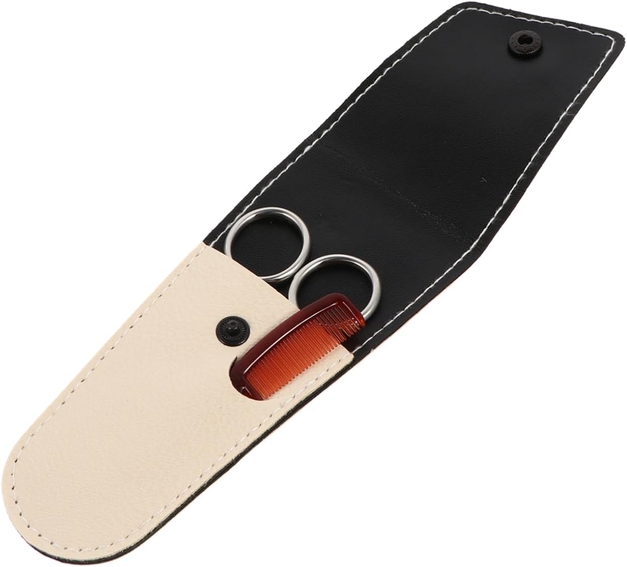 1set Beard Grooming Kit Stainless Steel Scissors and Comb for Easy Beard Care Includes Stylish Leather Bag