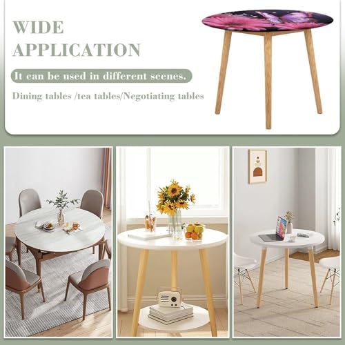 Nappe ronde ajustée élastique violette imperméable pour table de jardin - 4