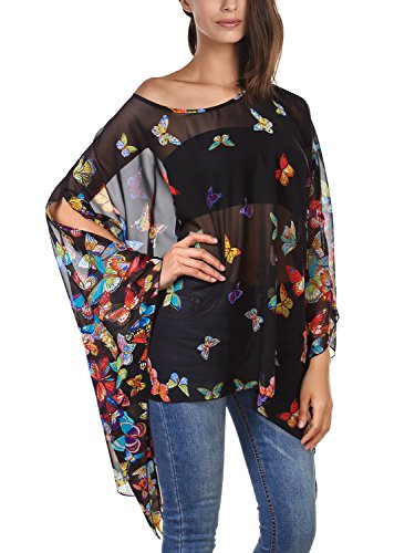 DJT Women's Summer Beach Bikini Bathing Suit Cover Ups Swimsuit Coverup for Women Chiffon Blouses Tunic Top2