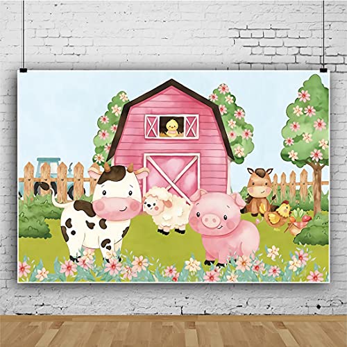Fondo Fotográfico Animales de Granja 10x8ft Rosa miniatura 4