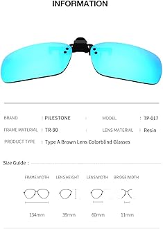 Pilestone TP-018 Lens A Color Blind Glasses Clip-on for Mild/Moderate Red-Green Blindness